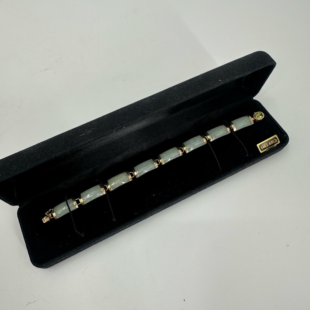 14K Jade Link Bracelet